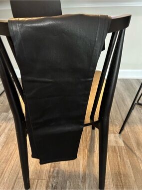 Good American Black Faux Leather Jeggings